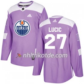 Edmonton Oilers Trikot Milan Lucic 27 Adidas 2017-2018 Lila Fights Cancer Practice Authentic - Herren
